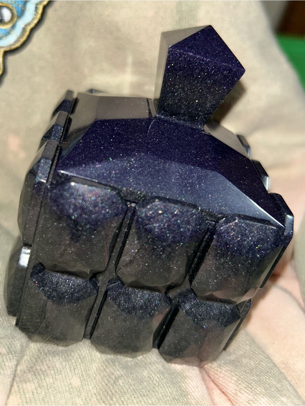 Black with Purplish Tint Geometric Handmade Jewelry Storage Box